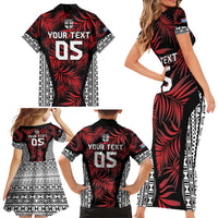 Custom Flying Fijians Rugby 2024 Pacific Family Matching Short Sleeve Bodycon Dress and Hawaiian Shirt Go Fiji LT05 - Polynesian Pride