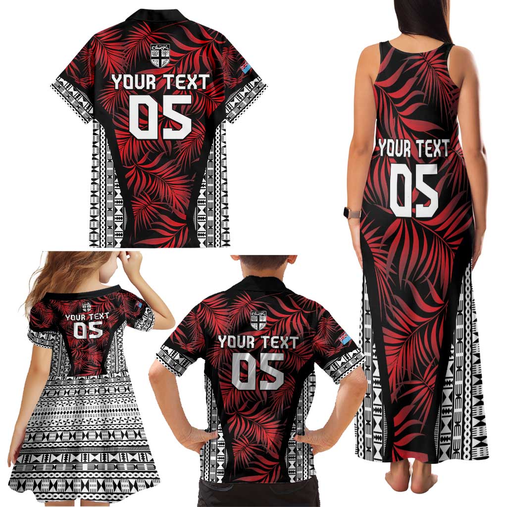 Custom Flying Fijians Rugby 2024 Pacific Family Matching Tank Maxi Dress and Hawaiian Shirt Go Fiji LT05 - Polynesian Pride