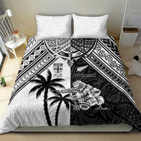 New Zealand And Fiji Rugby 2024 Bedding Set Maori Kiwi With Fijian Palm Tree LT05 - Polynesian Pride