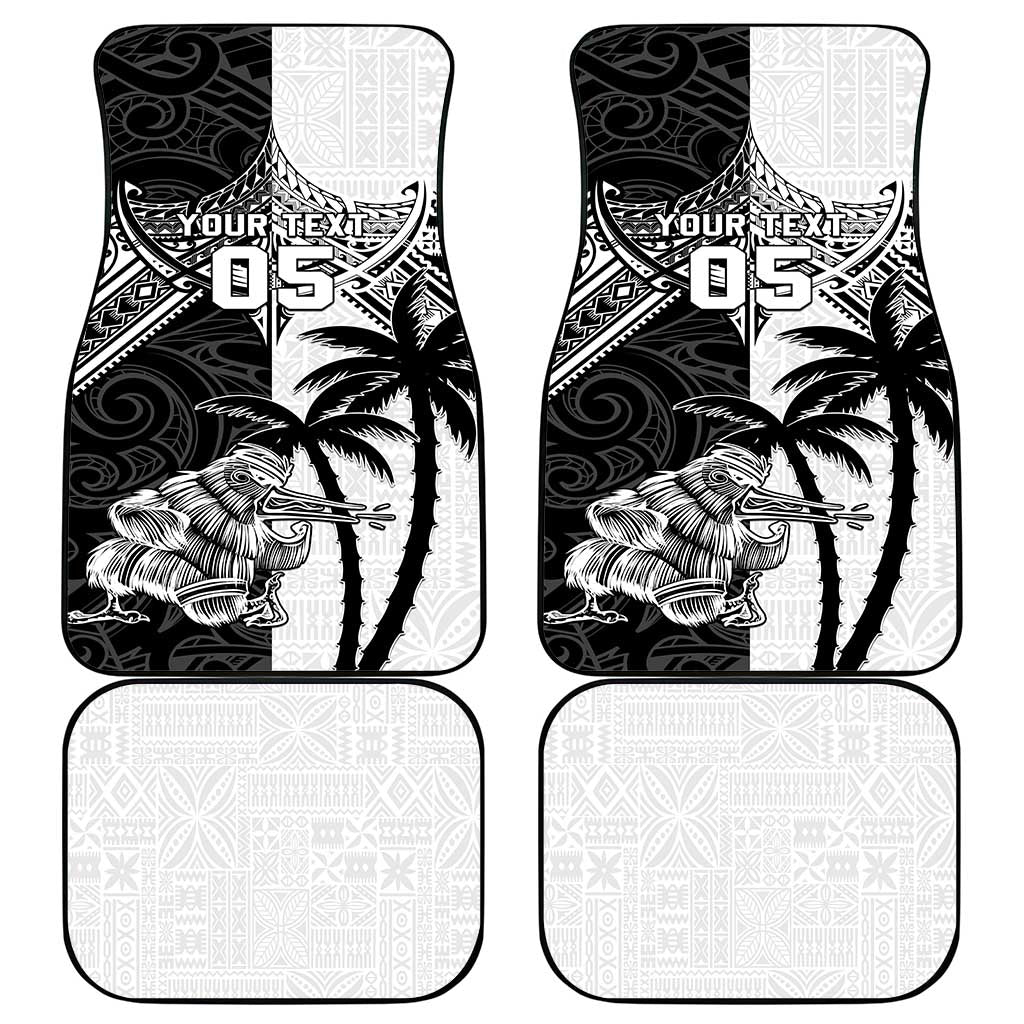 New Zealand And Fiji Rugby 2024 Car Mats Maori Kiwi With Fijian Palm Tree LT05 - Polynesian Pride