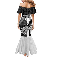 Custom New Zealand And Fiji Rugby 2024 Family Matching Mermaid Dress and Hawaiian Shirt Maori Kiwi With Fijian Palm Tree LT05 - Polynesian Pride