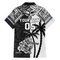 Custom New Zealand And Fiji Rugby 2024 Family Matching Off Shoulder Maxi Dress and Hawaiian Shirt Maori Kiwi With Fijian Palm Tree LT05 - Polynesian Pride