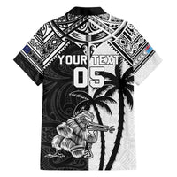 Custom New Zealand And Fiji Rugby 2024 Family Matching Off Shoulder Short Dress and Hawaiian Shirt Maori Kiwi With Fijian Palm Tree LT05 - Polynesian Pride