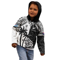 Custom New Zealand And Fiji Rugby 2024 Kid Hoodie Maori Kiwi With Fijian Palm Tree LT05 - Polynesian Pride