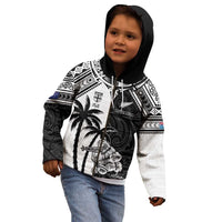 Custom New Zealand And Fiji Rugby 2024 Kid Hoodie Maori Kiwi With Fijian Palm Tree LT05 - Polynesian Pride