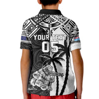Custom New Zealand And Fiji Rugby 2024 Kid Polo Shirt Maori Kiwi With Fijian Palm Tree LT05 - Polynesian Pride