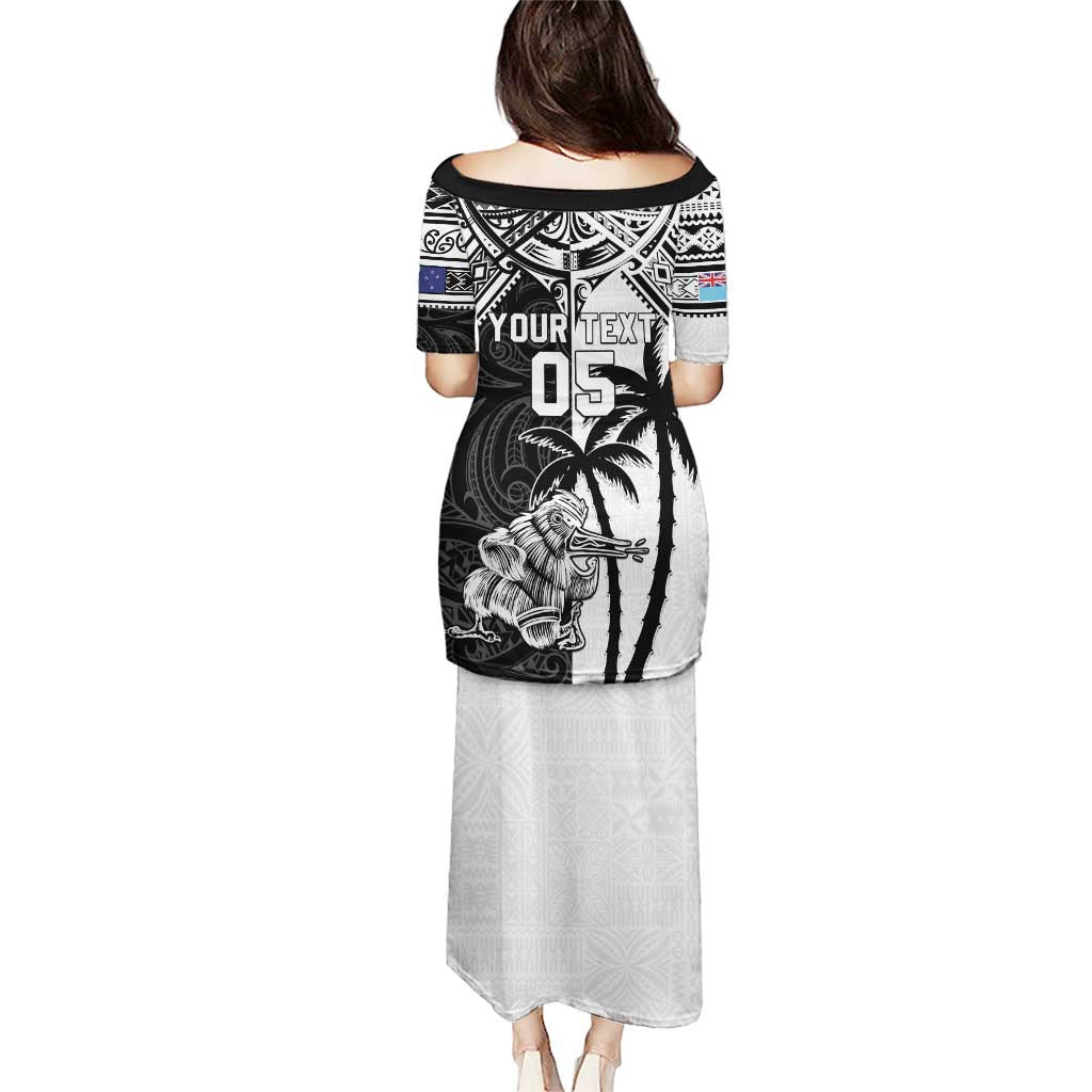 Custom New Zealand And Fiji Rugby 2024 Puletasi Maori Kiwi With Fijian Palm Tree LT05 - Polynesian Pride
