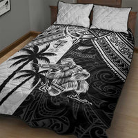 New Zealand And Fiji Rugby 2024 Quilt Bed Set Maori Kiwi With Fijian Palm Tree LT05 - Polynesian Pride