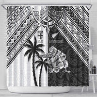 New Zealand And Fiji Rugby 2024 Shower Curtain Maori Kiwi With Fijian Palm Tree LT05 - Polynesian Pride