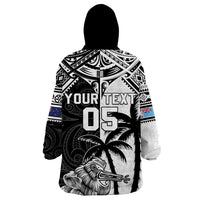 Custom New Zealand And Fiji Rugby 2024 Wearable Blanket Hoodie Maori Kiwi With Fijian Palm Tree LT05 - Polynesian Pride