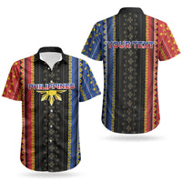 Personalised Philippines Filipinos Couples Matching Off The Shoulder Long Sleeve Dress and Hawaiian Shirt Igorot Tribal Inspiration Pattern Style
