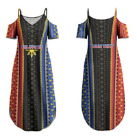Personalised Philippines Filipinos Couples Matching Summer Maxi Dress and Hawaiian Shirt Igorot Tribal Inspiration Pattern Style