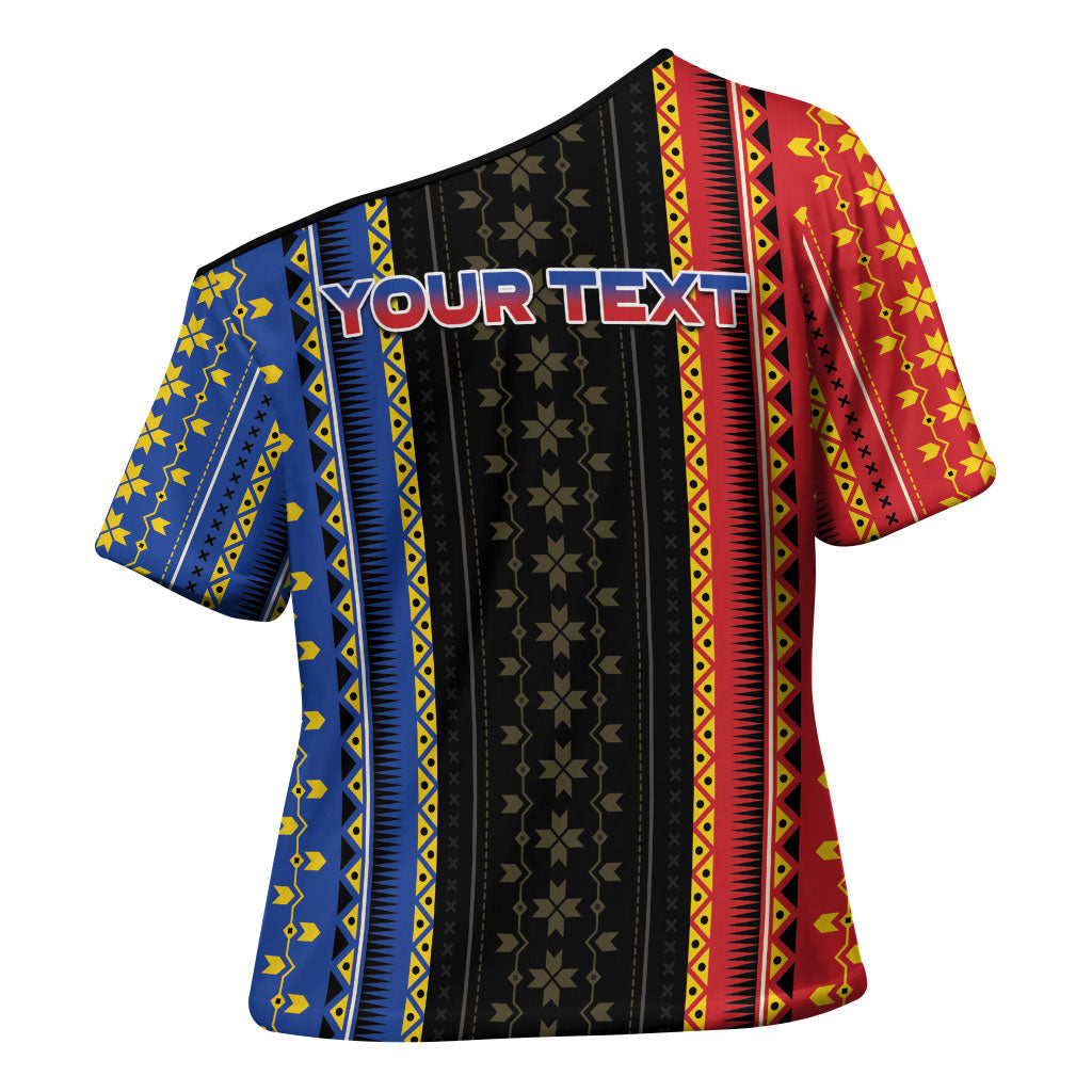 Personalised Philippines Filipinos Cross Shoulder Shirt Igorot Tribal Inspiration Pattern Style