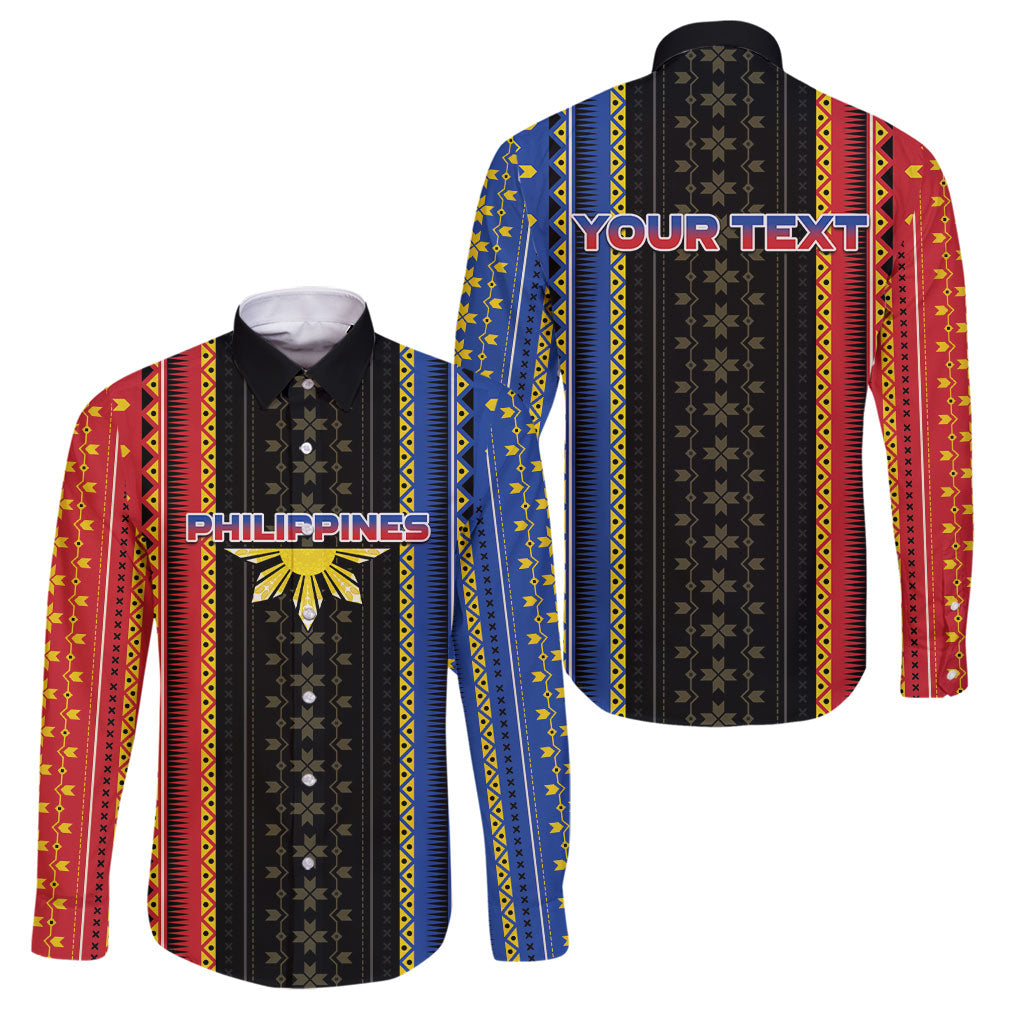 Personalised Philippines Filipinos Family Matching Off Shoulder Short Dress and Hawaiian Shirt Igorot Tribal Inspiration Pattern Style