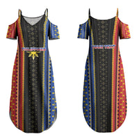 Personalised Philippines Filipinos Family Matching Summer Maxi Dress and Hawaiian Shirt Igorot Tribal Inspiration Pattern Style