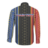 Personalised Philippines Filipinos Long Sleeve Button Shirt Igorot Tribal Inspiration Pattern Style