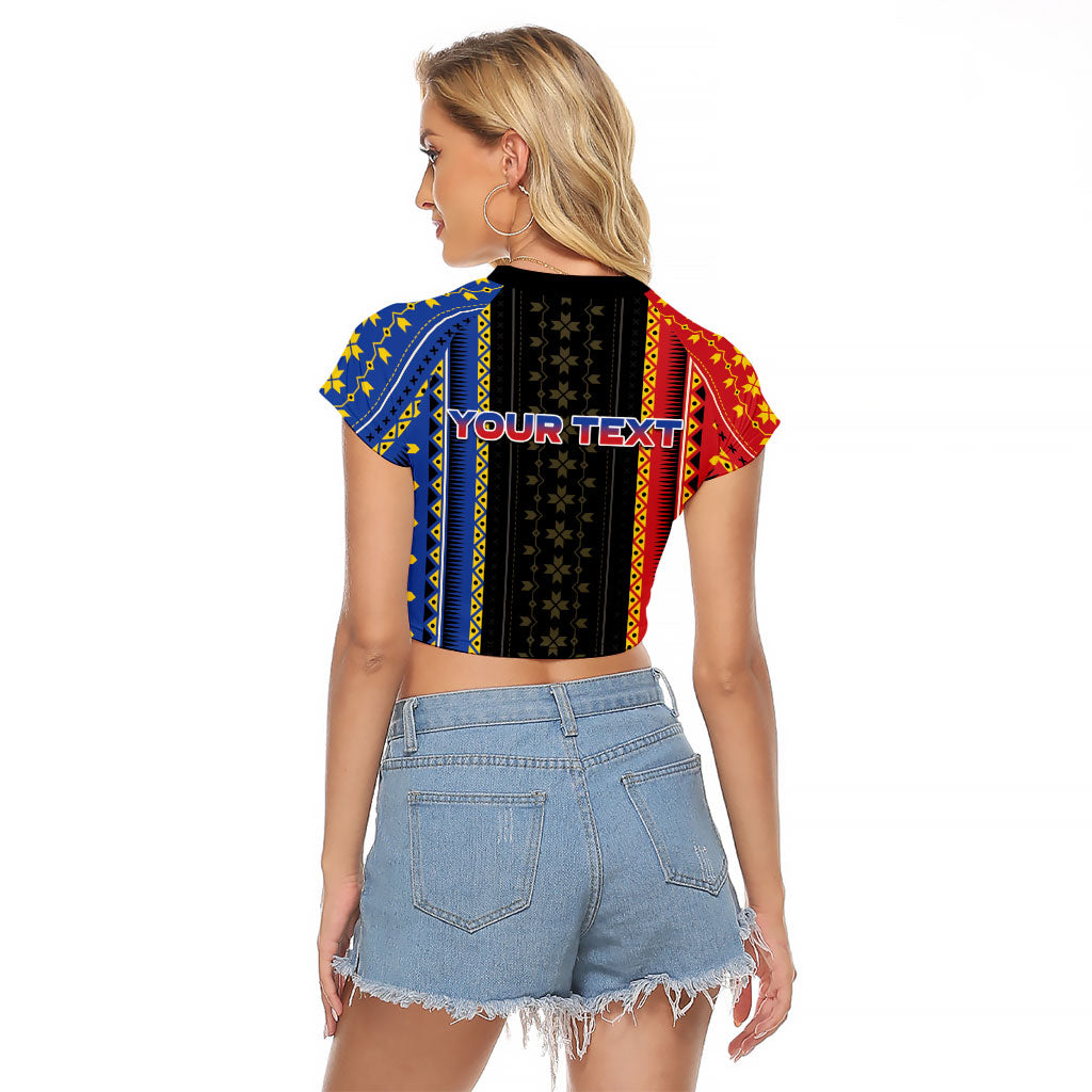 Personalised Philippines Filipinos Raglan Cropped T Shirt Igorot Tribal Inspiration Pattern Style