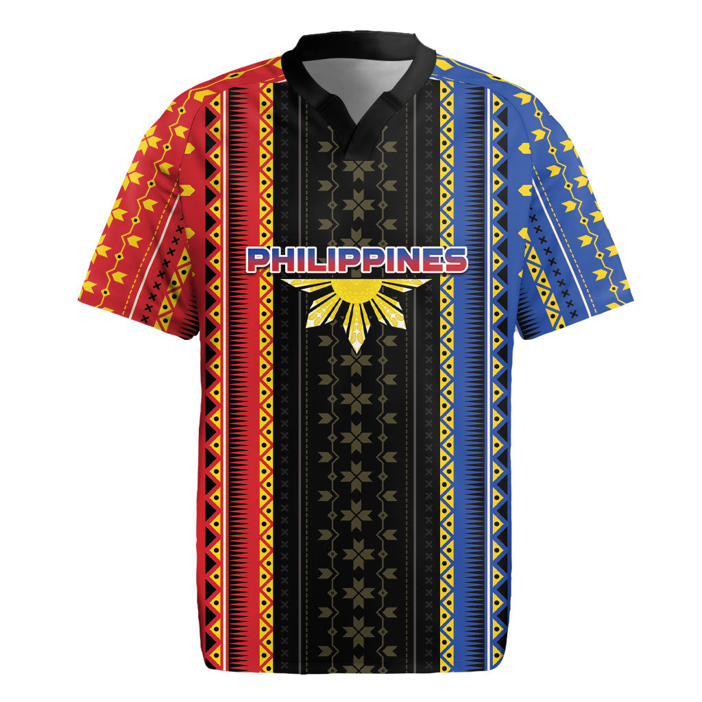 Personalised Philippines Filipinos Rugby Jersey Igorot Tribal Inspiration Pattern Style LT05 Black - Polynesian Pride
