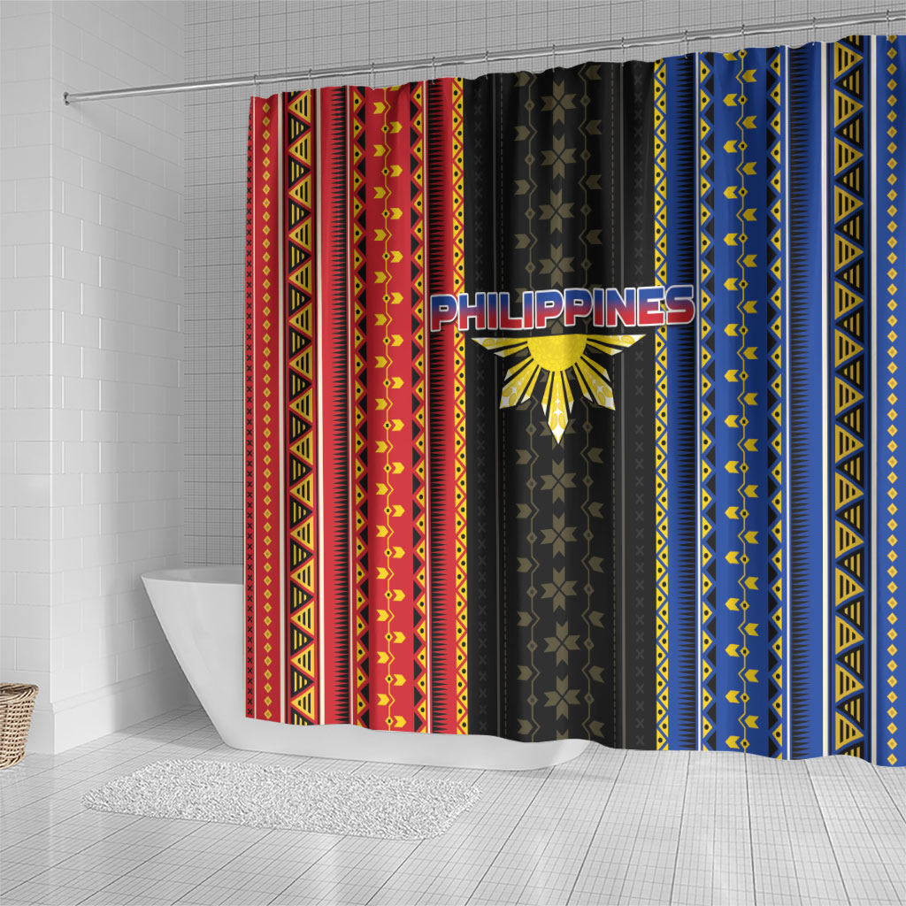Philippines Filipinos Shower Curtain Igorot Tribal Inspiration Pattern Style