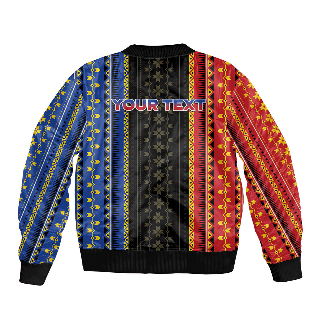 Personalised Philippines Filipinos Sleeve Zip Bomber Jacket Igorot Tribal Inspiration Pattern Style
