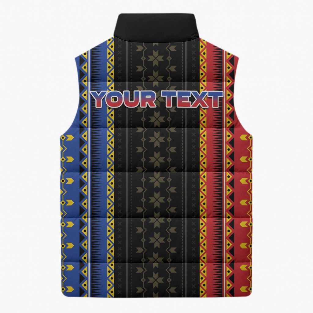 Personalised Philippines Filipinos Sleeveless Puffer Jacket Igorot Tribal Inspiration Pattern Style