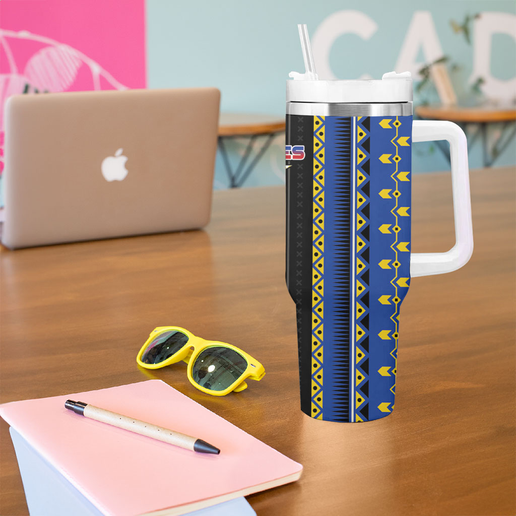 Philippines Filipinos Tumbler With Handle Igorot Tribal Inspiration Pattern Style