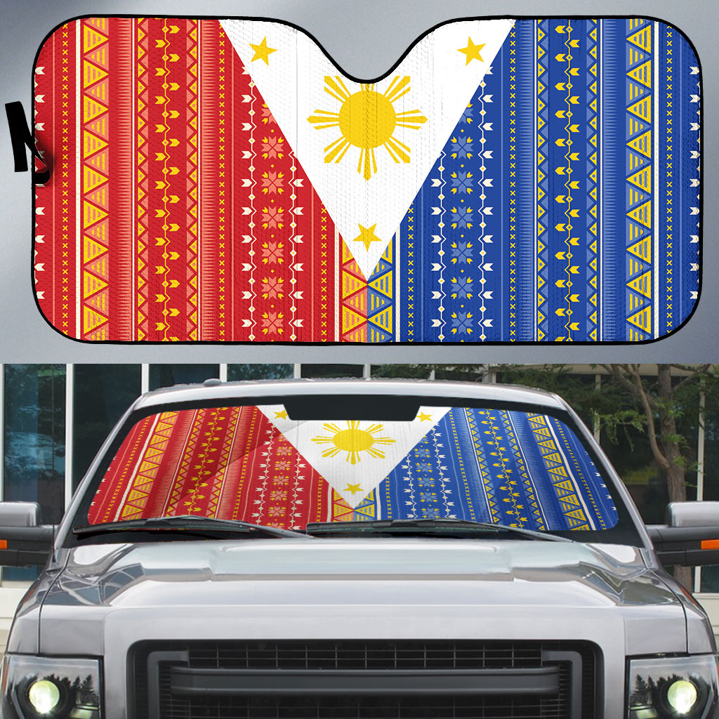 Philippines Sun Auto Sun Shade Igorot Tribal Inspiration LT05 Colorful - Polynesian Pride