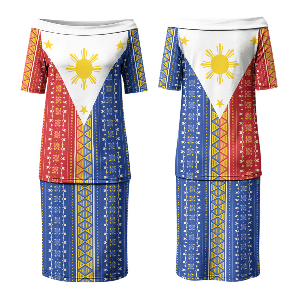 Philippines Sun Couples Matching Puletasi and Hawaiian Shirt Igorot Tribal Inspiration
