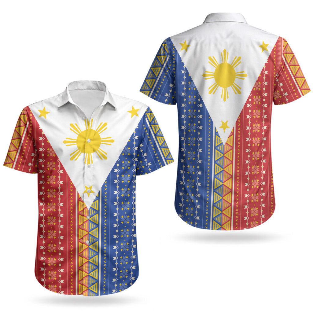 Philippines Sun Couples Matching Short Sleeve Bodycon Dress and Hawaiian Shirt Igorot Tribal Inspiration