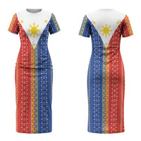 Philippines Sun Couples Matching Short Sleeve Bodycon Dress and Hawaiian Shirt Igorot Tribal Inspiration