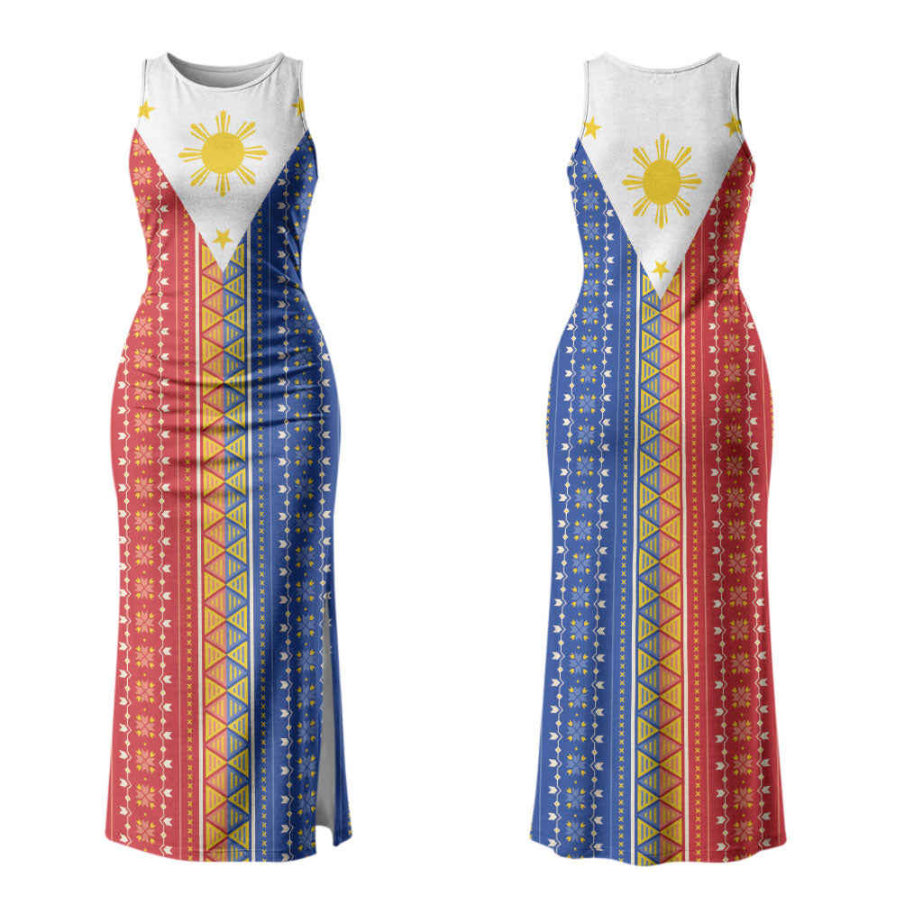 Philippines Sun Couples Matching Tank Maxi Dress and Hawaiian Shirt Igorot Tribal Inspiration