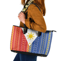 Philippines Sun Leather Tote Bag Igorot Tribal Inspiration