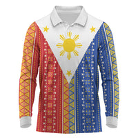 Philippines Sun Long Sleeve Polo Shirt Igorot Tribal Inspiration