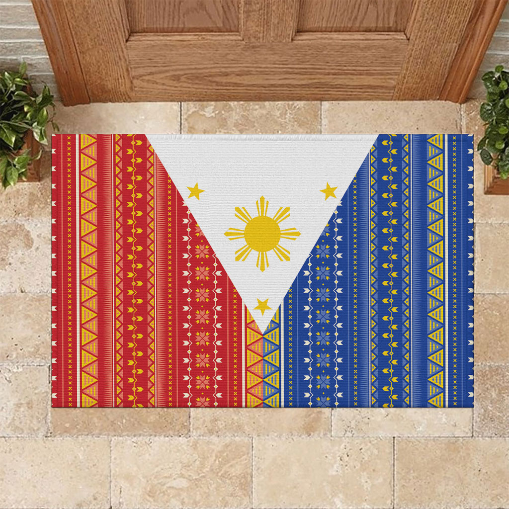 Philippines Sun Rubber Doormat Igorot Tribal Inspiration LT05 Colorful - Polynesian Pride
