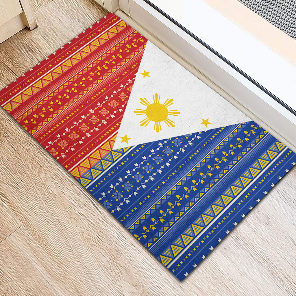 Philippines Sun Rubber Doormat Igorot Tribal Inspiration