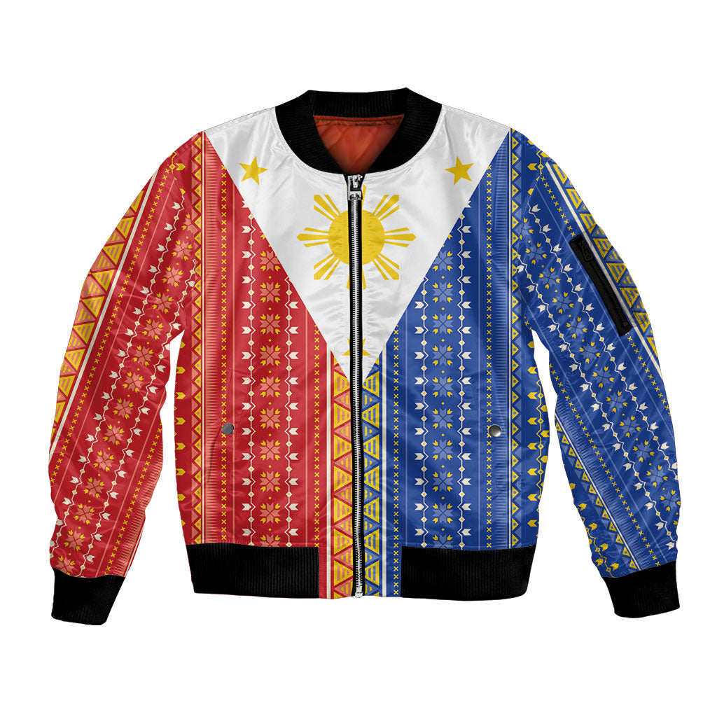 Philippines Sun Sleeve Zip Bomber Jacket Igorot Tribal Inspiration LT05 Unisex Colorful - Polynesian Pride