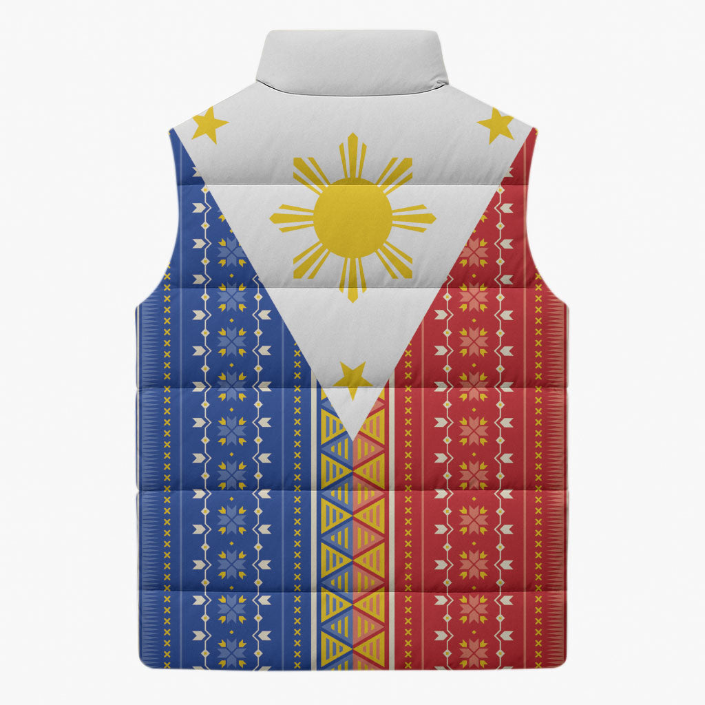 Philippines Sun Sleeveless Puffer Jacket Igorot Tribal Inspiration