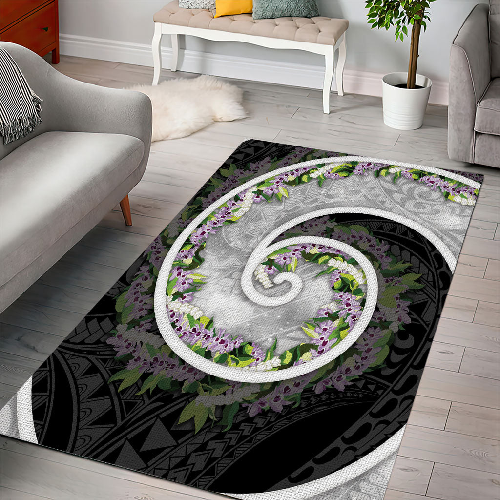 Piko Hawaii Area Rug Polynesian Pattern With Maile Pikake Honohono Lei