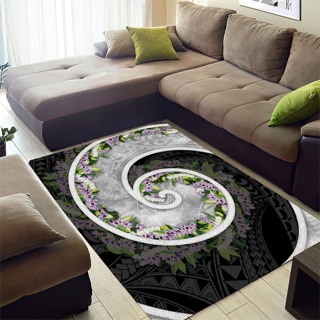 Piko Hawaii Area Rug Polynesian Pattern With Maile Pikake Honohono Lei