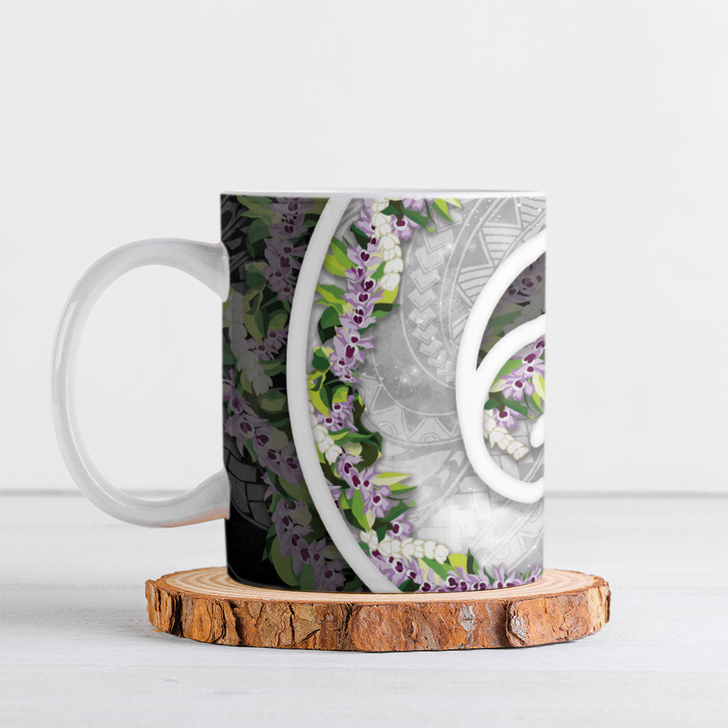 Piko Hawaii Ceramic Mug Polynesian Pattern With Maile Pikake Honohono Lei