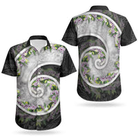 Piko Hawaii Couples Matching Tank Maxi Dress and Hawaiian Shirt Polynesian Pattern With Maile Pikake Honohono Lei