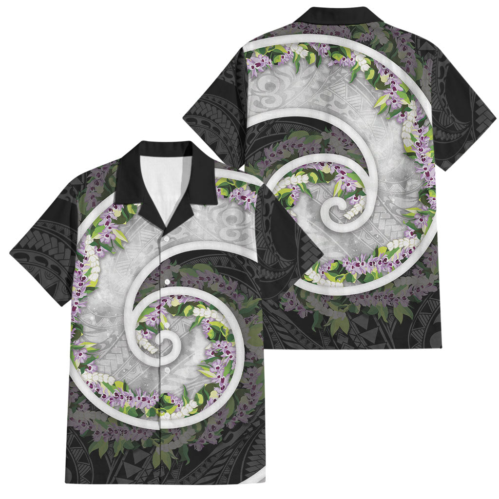 Piko Hawaii Family Matching Short Sleeve Bodycon Dress and Hawaiian Shirt Polynesian Pattern With Maile Pikake Honohono Lei