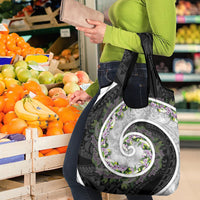 Piko Hawaii Grocery Bag Polynesian Pattern With Maile Pikake Honohono Lei