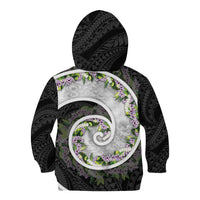 Piko Hawaii Kid Hoodie Polynesian Pattern With Maile Pikake Honohono Lei