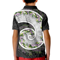 Piko Hawaii Kid Polo Shirt Polynesian Pattern With Maile Pikake Honohono Lei