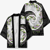 Piko Hawaii Kimono Polynesian Pattern With Maile Pikake Honohono Lei