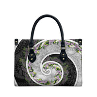 Piko Hawaii Leather Bag Polynesian Pattern With Maile Pikake Honohono Lei