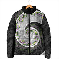 Piko Hawaii Padded Jacket Polynesian Pattern With Maile Pikake Honohono Lei