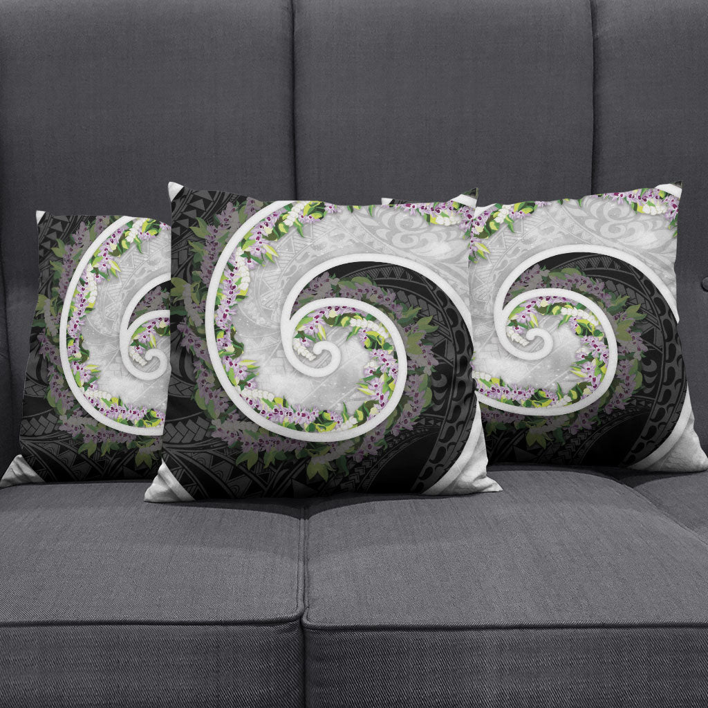 Piko Hawaii Pillow Cover Polynesian Pattern With Maile Pikake Honohono Lei