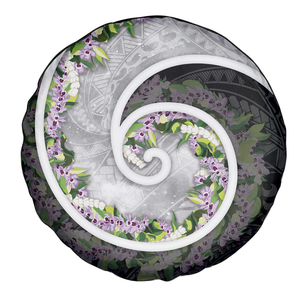 Piko Hawaii Spare Tire Cover Polynesian Pattern With Maile Pikake Honohono Lei